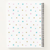 Carnet Fleurs de Licorne Or Paillettes Personnalisées (Dos)