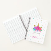 Carnet Fleurs de Licorne Paillettes Dorées Personnalisées (Intérieur)