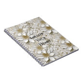 Carnet Fleurs de Lotus Blanc Or (Côté Droit)
