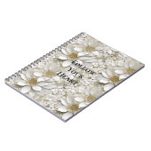 Carnet Fleurs de Lotus Blanc Or (Côté gauche)