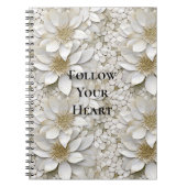 Carnet Fleurs de Lotus Blanc Or (Devant)