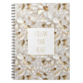 Carnet Fleurs de Lotus Or Blanc (Devant)