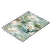 Carnet Fleurs de Lotus Verts Sérénité (Côté gauche)