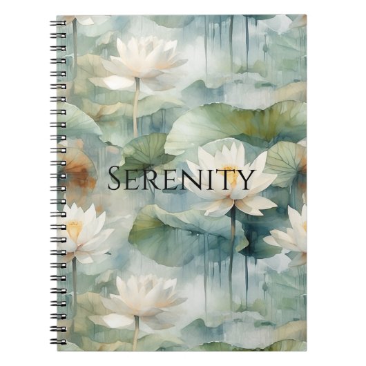 Carnet Fleurs de Lotus Verts Sérénité (Devant)