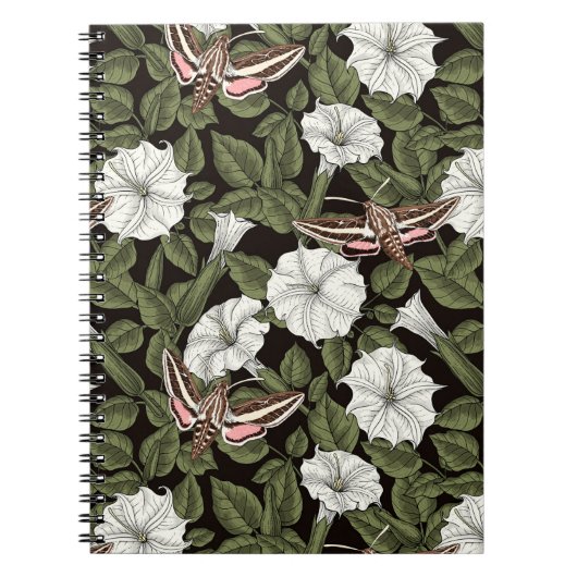 Carnet Fleurs de lune et sphinx Mois (Devant)