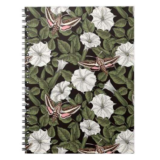 Carnet Fleurs de lune et sphinx Mois (Devant)