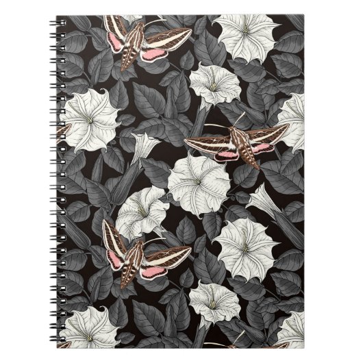 Carnet Fleurs de lune et sphinx Moths 2 (Devant)