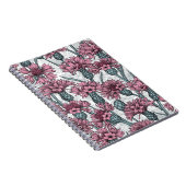 Carnet Fleurs de maïs roses, fleurs sauvages sur blanc (Côté Droit)