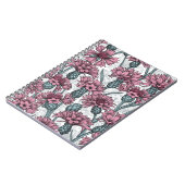 Carnet Fleurs de maïs roses, fleurs sauvages sur blanc (Côté gauche)