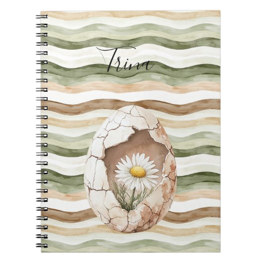 Carnet Fleurs de marguerite blanc crème (Devant)