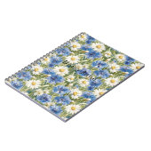 Carnet Fleurs de marguerite bleue blanche (Côté gauche)