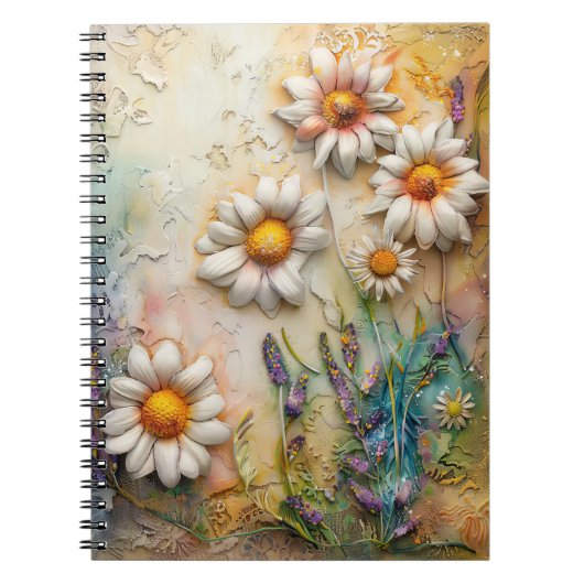 Carnet Fleurs de marguerite Joli Fleur sauvage Floral Nat (Devant)