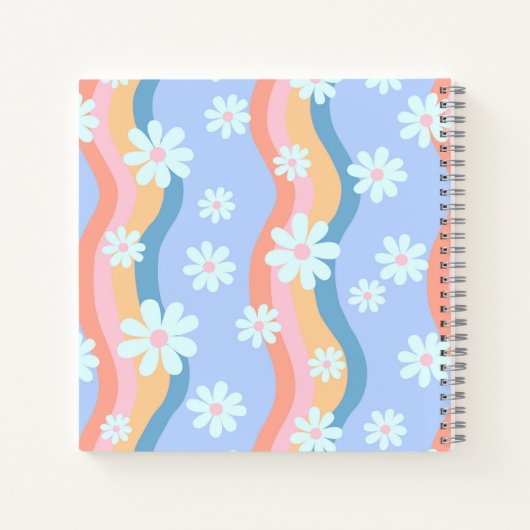 Carnet Fleurs de marguerite Retro personnalisées Sketchbo (Dos)