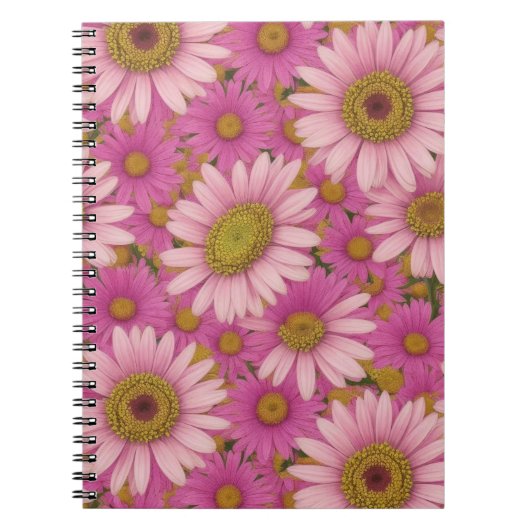 Carnet Fleurs de marguerite rose (Devant)