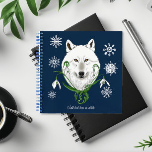 Carnet Fleurs de neige du Loup arctique blanc