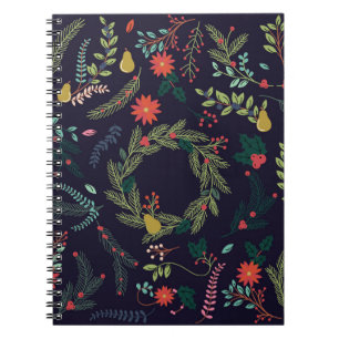 Carnet Fleurs de Noël dessinées à la main : collection vi