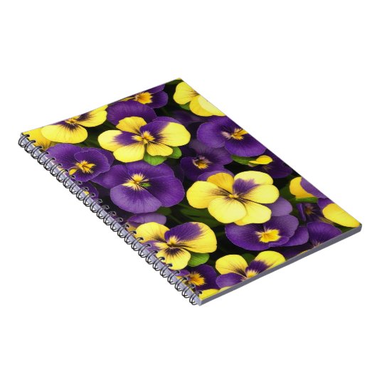 Carnet Fleurs de Pansy Jaune et Violet (Côté Droit)