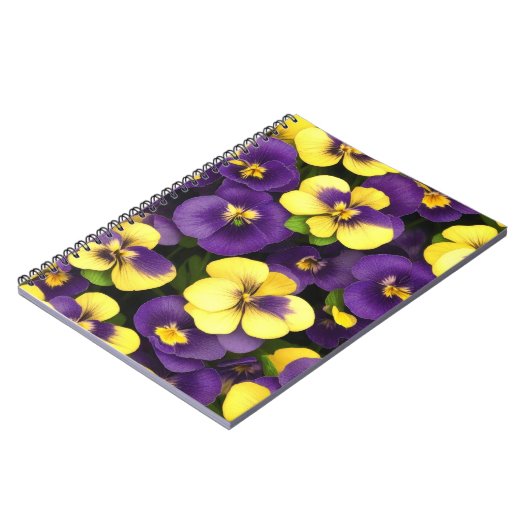 Carnet Fleurs de Pansy Jaune et Violet (Côté gauche)