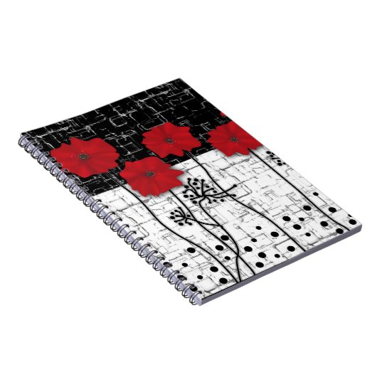 Carnet Fleurs de papier, fleurs rouges (Côté Droit)