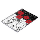 Carnet Fleurs de papier, fleurs rouges (Côté gauche)