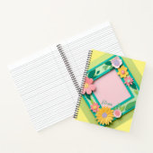 Carnet Fleurs de papier rose et jaune personnalisées (Intérieur)