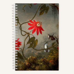 Carnet Fleurs de passion avec tête de colibris