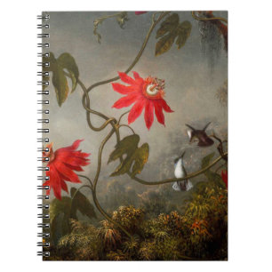 Carnet Fleurs de passion avec tête de colibris