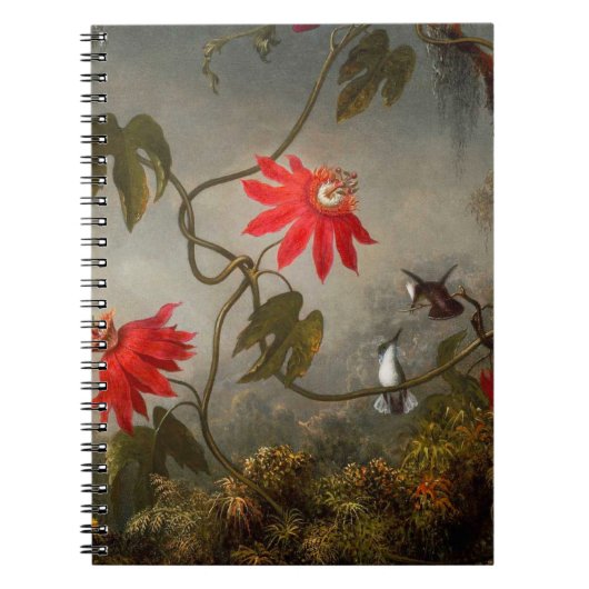 Carnet Fleurs de passion avec tête de colibris (Devant)