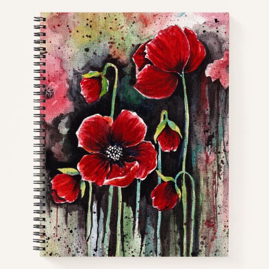 Carnet Fleurs De Pavot En Aquarelle (Devant)