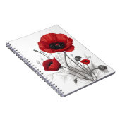 Carnet Fleurs de pavot rouge (Côté Droit)