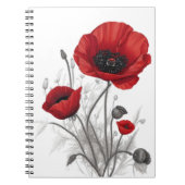 Carnet Fleurs de pavot rouge (Devant)