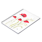 Carnet Fleurs de pavot roux (Côté gauche)