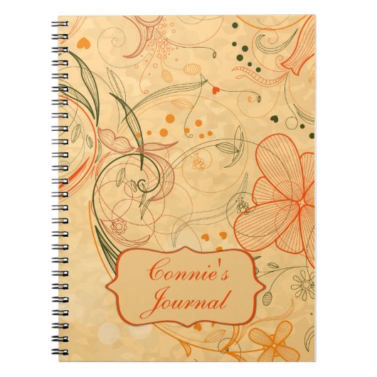 Carnet Fleurs de Pêche et de Mandarine Tourbillons Person (Devant)