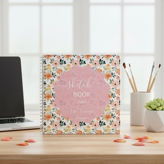 Carnet Fleurs de Pêcher Lumineuses