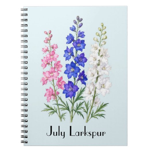 Carnet Fleurs de Pied-d'Alouette de Juillet (Devant)