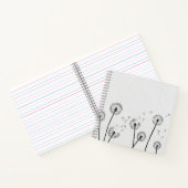 Carnet Fleurs de pissenlits aigrettes spores gris (Intérieur)