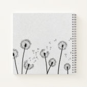 Carnet Fleurs de pissenlits aigrettes spores gris (Dos)
