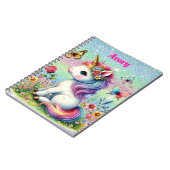 Carnet Fleurs de pré licorne pailletée  (Côté gauche)