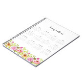 Carnet Fleurs de printemps 2018 du calendrier (Côté gauche)