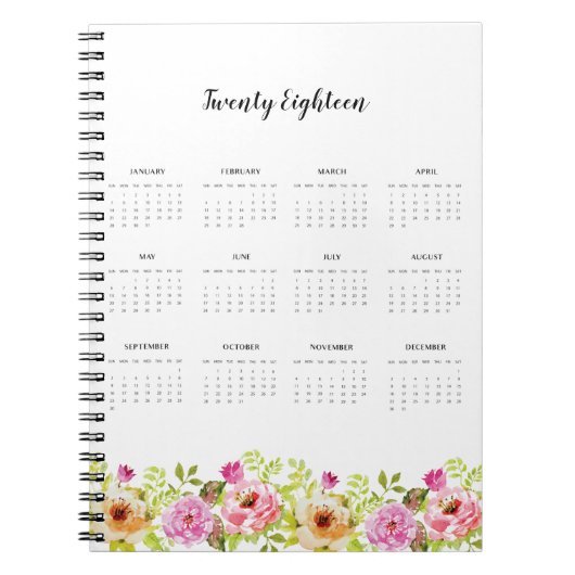 Carnet Fleurs de printemps 2018 du calendrier (Devant)