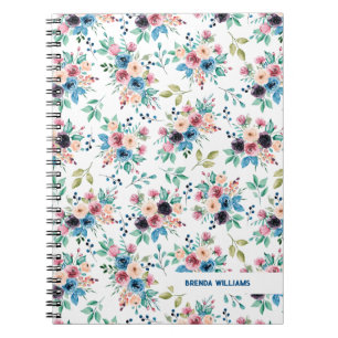Carnet Fleurs de printemps colorées motif