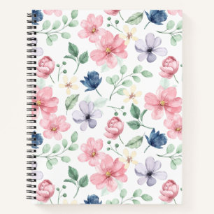 Carnet Fleurs de printemps et Motif Feuille