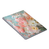 Carnet Fleurs de printemps pastel doux Design Flore délic (Côté Droit)