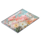 Carnet Fleurs de printemps pastel doux Design Flore délic (Côté gauche)
