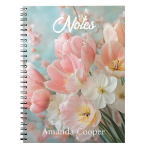 Carnet Fleurs de printemps pastel doux Design Flore délic