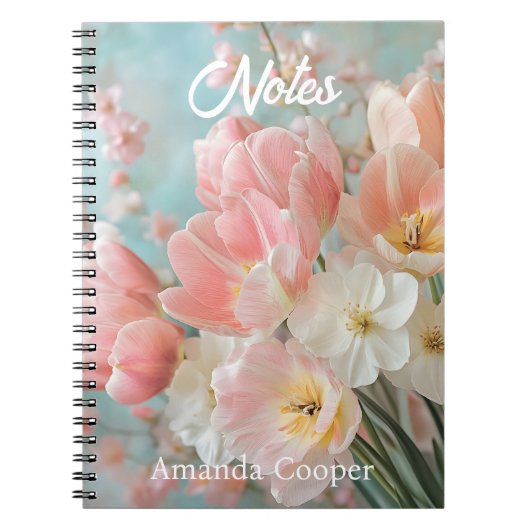 Carnet Fleurs de printemps pastel doux Design Flore délic (Devant)