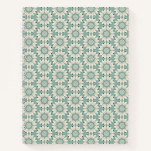 Carnet Fleurs de printemps turquoise