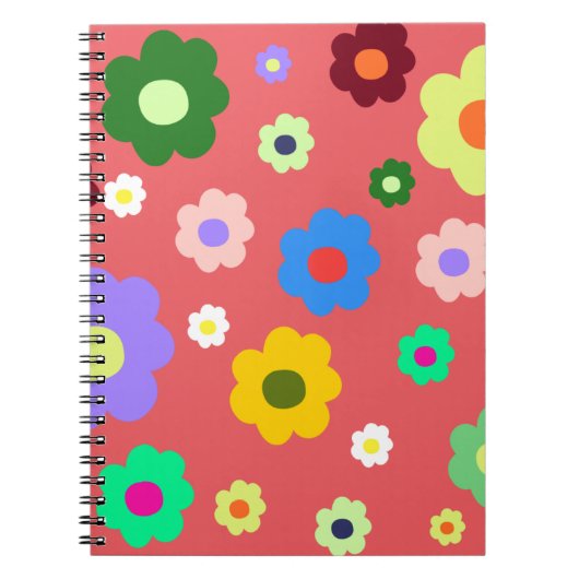 Carnet Fleurs de printemps Y2K Motif rétro (Devant)
