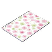 Carnet Fleurs de Renoncule Rose Menthe (Côté gauche)