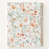 Carnet Fleurs de rose à monogramme feuilles d'eucalyptus  (Dos)
